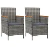 Image de Vidaxl Chaises De Salle Ã Manger De Jardin 2 Pcs RÃ©sine TressÃ©e Gris