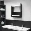 Image de vidaXL Armoire de salle de bain à miroir LED noir 50x14x60 cm326480