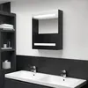 Image de vidaXL Armoire de salle de bain à miroir LED noir brillant 50x14x60 cm326481