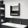 Image de vidaXL Armoire de salle de bain à miroir LED gris 50x14x60 cm326482