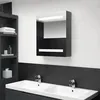 Image de vidaXL Armoire de salle de bain à miroir LED Gris brillant 50x14x60 cm326483