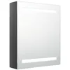 Image de vidaXL Armoire de salle de bain Ã  miroir LED Gris brillant 50x14x60 cm