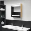 Image de vidaXL Armoire de salle de bain à miroir à LED blanc et chêne326485