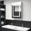 Image de vidaXL Armoire de salle de bain à miroir LED gris béton 50x13x70 cm
