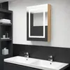 Image de vidaXL Armoire de salle de bain à miroir LED Chêne 50x13x70 cm