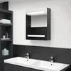 Image de vidaXL Armoire de salle de bain Ã  miroir LED blanc et chÃªne 50x13x70cm