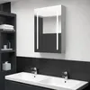 Image de vidaXL Armoire de salle de bain à miroir LED gris béton 50x13x70 cm