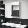 Image de vidaXL Armoire de salle de bain Ã  miroir LED gris bÃ©ton 50x13x70 cm