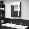Image de vidaXL Armoire de salle de bain à miroir LED noir brillant 50x13x70 cm326496