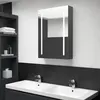 Image de vidaXL Armoire de salle de bain à miroir LED gris 50x13x70 cm