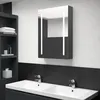 Image de vidaXL Armoire de salle de bain Ã  miroir LED gris 50x13x70 cm