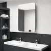 Image de vidaXL Armoire de salle de bain à miroir LED noir brillant 60x11x80 cm