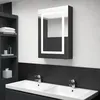 Image de vidaXL Armoire de salle de bain Ã  miroir LED ChÃªne 80x12x68 cm