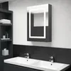 Image de vidaXL Vidaxl Armoire De Salle De Bain À Miroir À Led Blanc Et Chêne