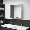 Image de vidaXL Armoire de salle de bain à miroir LED Gris béton 62x14x60 cm326518