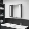 Image de vidaXL Armoire de salle de bain à miroir LED Gris brillant 62x14x60 cm