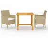 Image de Vidaxl Ensemble De Salle Ã Manger De Jardin 3 Pcs Beige