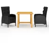 Image de Vidaxl Ensemble De Salle Ã Manger De Jardin 3 Pcs Noir