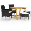 Image de vidaXL Ensemble à manger de jardin 5 pcs Noir