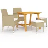 Image de vidaXL Ensemble à manger de jardin 5 pcs Beige