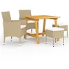 Image de Vidaxl Ensemble De Salle Ã Manger De Jardin 5 Pcs Beige