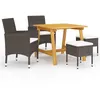 Image de vidaXL Ensemble à manger de jardin 5 pcs Marron