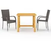 Image de Vidaxl Ensemble De Salle Ã Manger De Jardin 3 Pcs Marron