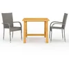 Image de Vidaxl Ensemble De Salle Ã Manger De Jardin 3 Pcs Gris