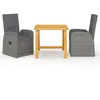 Image de vidaXL Ensemble à manger de jardin 3 pcs Gris