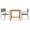 Image de vidaXL Ensemble de salle à manger de jardin 3 pcs Gris