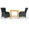 Image de Vidaxl Ensemble De Salle Ã Manger De Jardin 3 Pcs Gris FoncÃ©