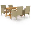 Image de vidaXL Ensemble à manger de jardin 5 pcs Beige3068737