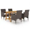 Image de vidaXL Ensemble à manger de jardin 5 pcs Marron3068738