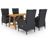 Image de vidaXL Ensemble à manger de jardin 5 pcs Noir
