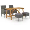 Image de vidaXL Ensemble de salle à manger de jardin 5 pcs Gris