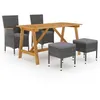 Image de vidaXL Ensemble à manger de jardin 5 pcs Gris