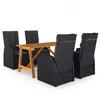 Image de vidaXL Ensemble de salle à manger de jardin 5 pcs Noir