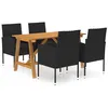 Image de vidaXL Ensemble à manger de jardin 5 pcs Noir