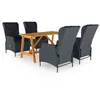 Image de vidaXL Ensemble à manger de jardin 5 pcs Gris foncé