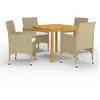 Image de vidaXL Ensemble à manger de jardin 5 pcs Beige