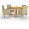 Image de Vidaxl Ensemble De Salle Ã Manger De Jardin 5 Pcs Beige