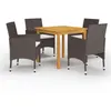 Image de vidaXL Ensemble à manger de jardin 5 pcs Marron