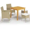 Image de vidaXL Ensemble à manger de jardin 5 pcs Beige