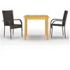 Image de vidaXL Ensemble à manger de jardin 3 pcs Marron