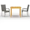 Image de Vidaxl Ensemble De Salle Ã Manger De Jardin 3 Pcs Gris