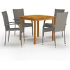 Image de vidaXL Ensemble à manger de jardin 5 pcs Gris