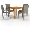 Image de Vidaxl Ensemble De Salle Ã Manger De Jardin 5 Pcs Gris
