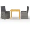 Image de vidaXL Ensemble à manger de jardin 3 pcs Gris