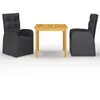 Image de vidaXL Ensemble à manger de jardin 3 pcs Noir