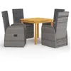 Image de vidaXL Ensemble à manger de jardin 5 pcs Gris